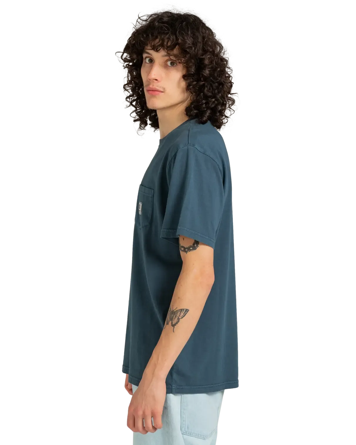 Basic Pocket Pigment T-Shirt in Midnight Navy