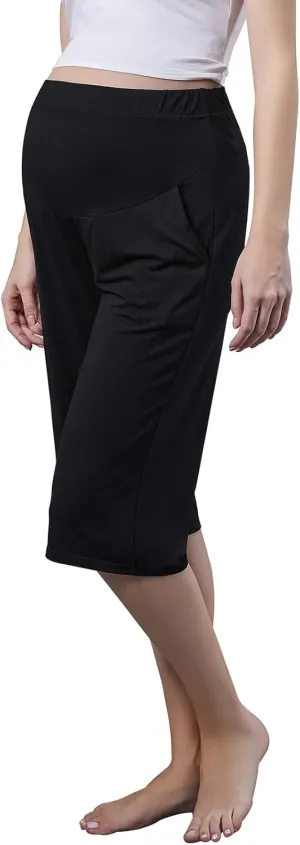 COLOMI Maternity Shorts for Women Maternity Capris Yoga Pregnancy Pants Soft Joggers Lounge Trousers Women Pajama Bottoms
