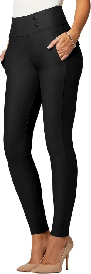 Conceited Stretch Slacks for Women - Wear to Work - Tummy Control - Slim Leg - Pockets - Ponte - (Available in Plus Size)