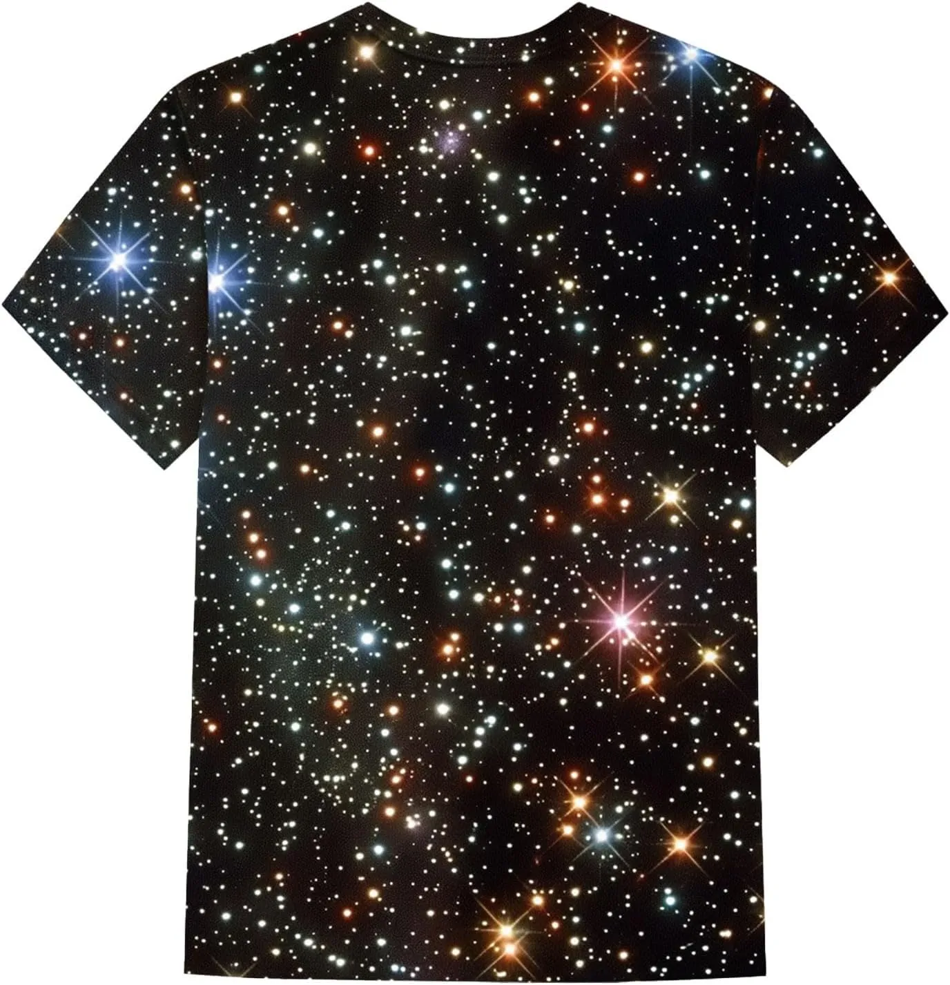 Cute Summer Tops for Women Galaxy Space Print Petite Shirts Casual Short Sleeve Crewneck Graphic Tees Blouses