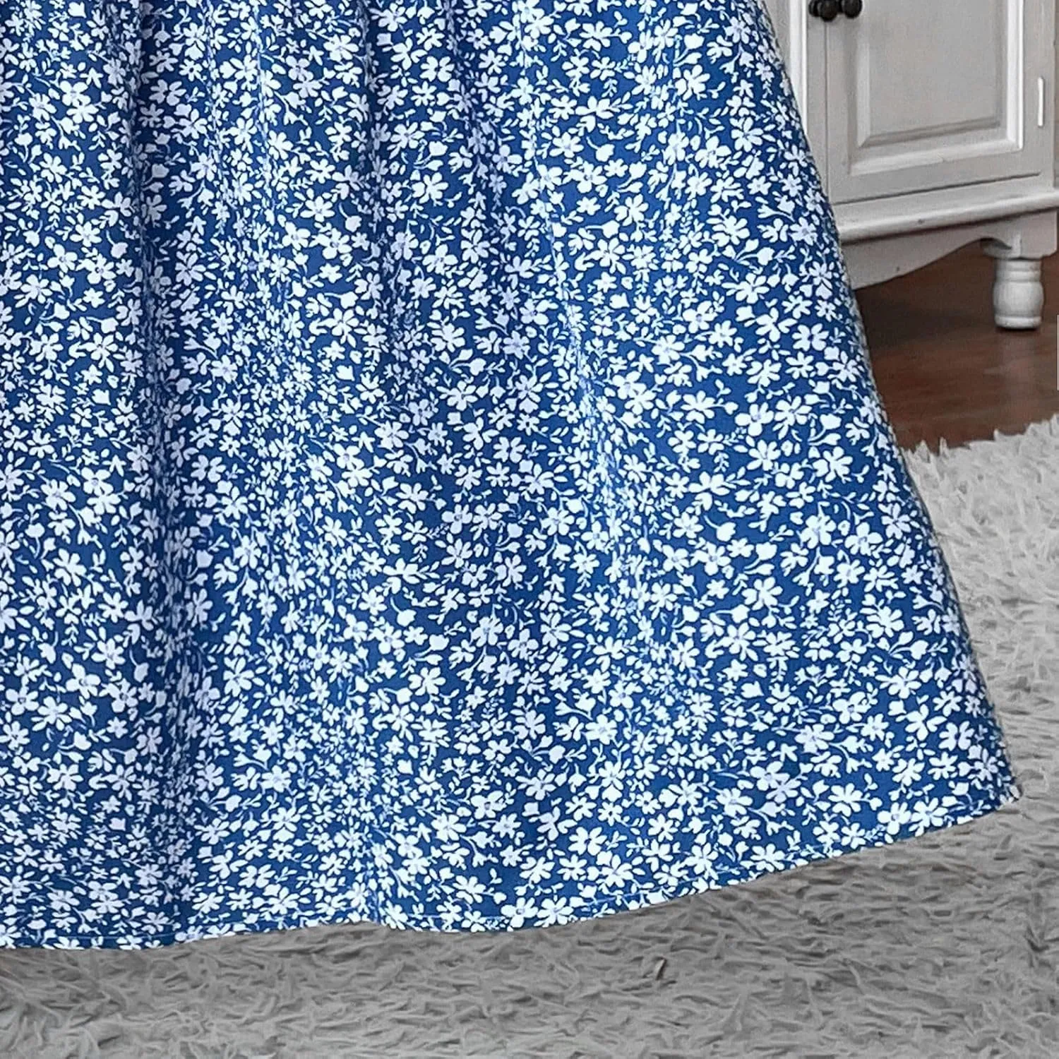 Floral Maxi Skirts for Women Trendy Summer Casual Boho Long Flowy Skirt Smocked Elastic High Waisted A Line Skirt