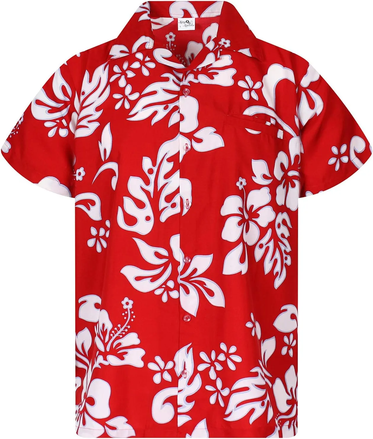 Floral-Vibes Hibiscus-Print Hawaii Colorful Stylish-Shirt Casual Suits Standard-Fit