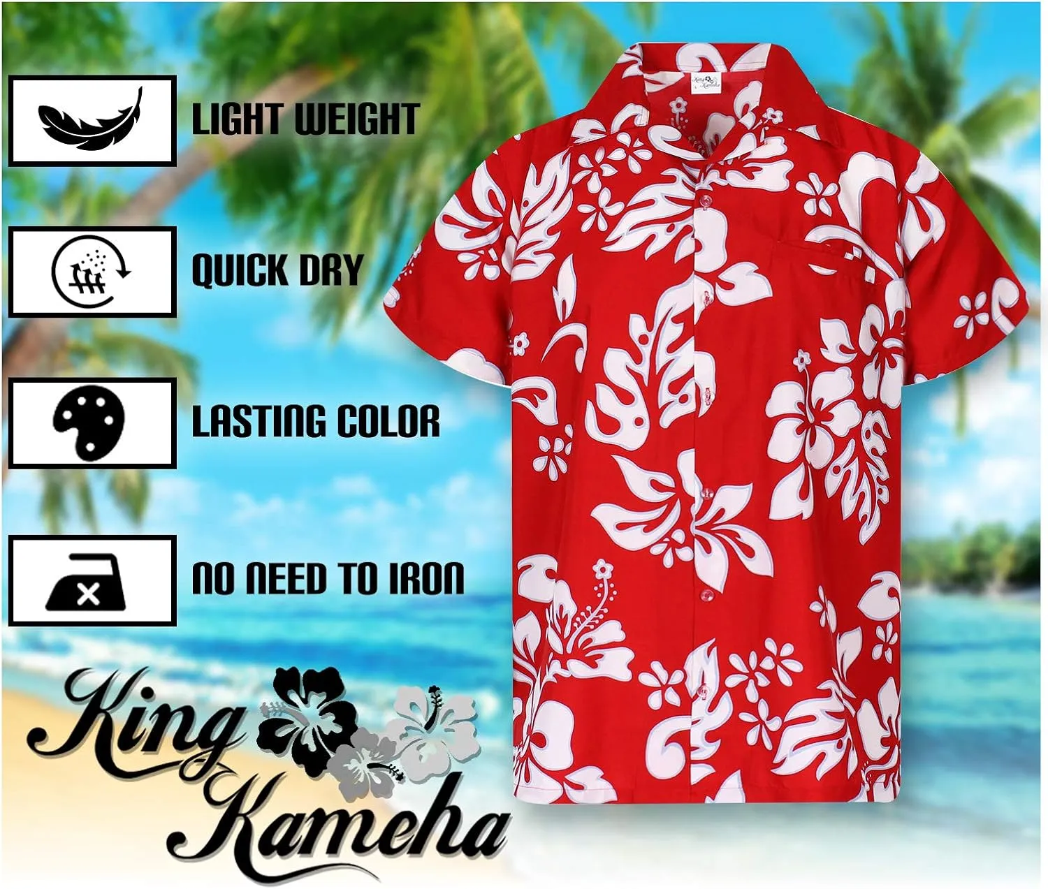 Floral-Vibes Hibiscus-Print Hawaii Colorful Stylish-Shirt Casual Suits Standard-Fit