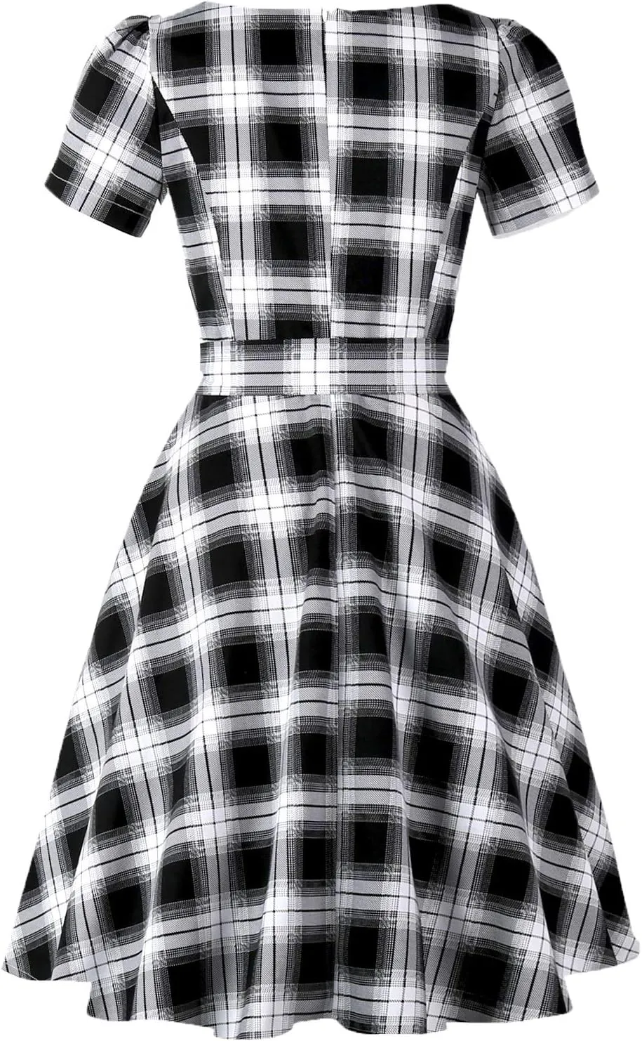 GOOBGS Women's 1950s Vintage Puff Sleeves Cocktail Rockabilly Swing Retro Dress with Pockets New