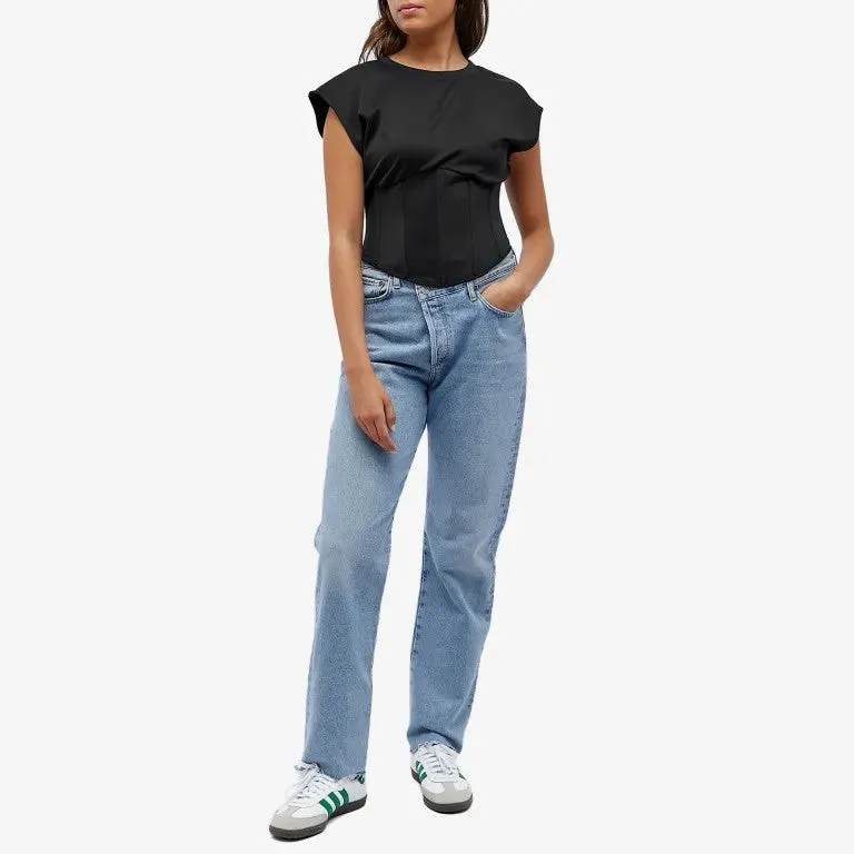 Good American corset T-shirt, black