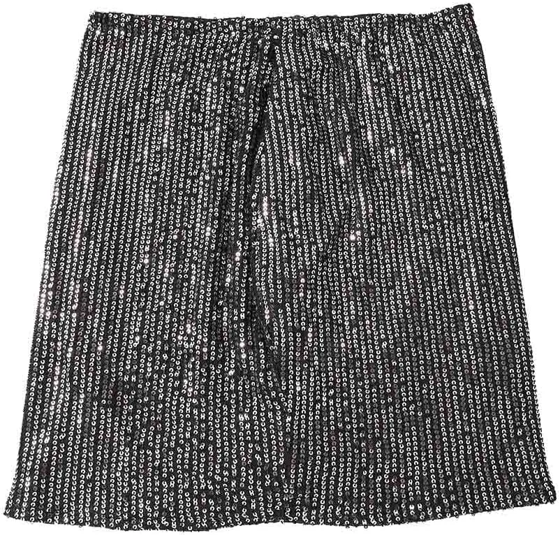GRAEEN Women's Sequin Skirts Sparkle Bodycon Mini Skirt Stretchy High Waist Pencil Skirt Night Out Party Clubwear Skirt