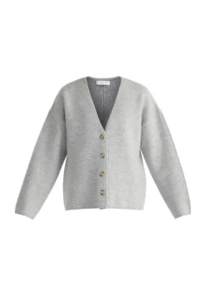 Grey Two-Tone Cardigan