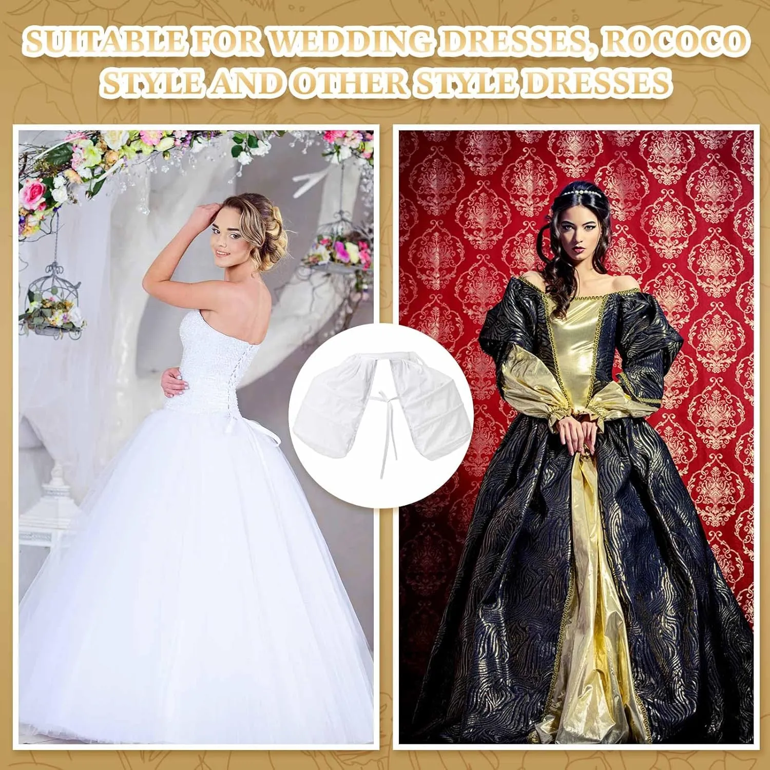Hercicy Pannier Petticoat Women Victorian Dress Double Under Dress Petticoat for Rococo Victorian Prom Evening