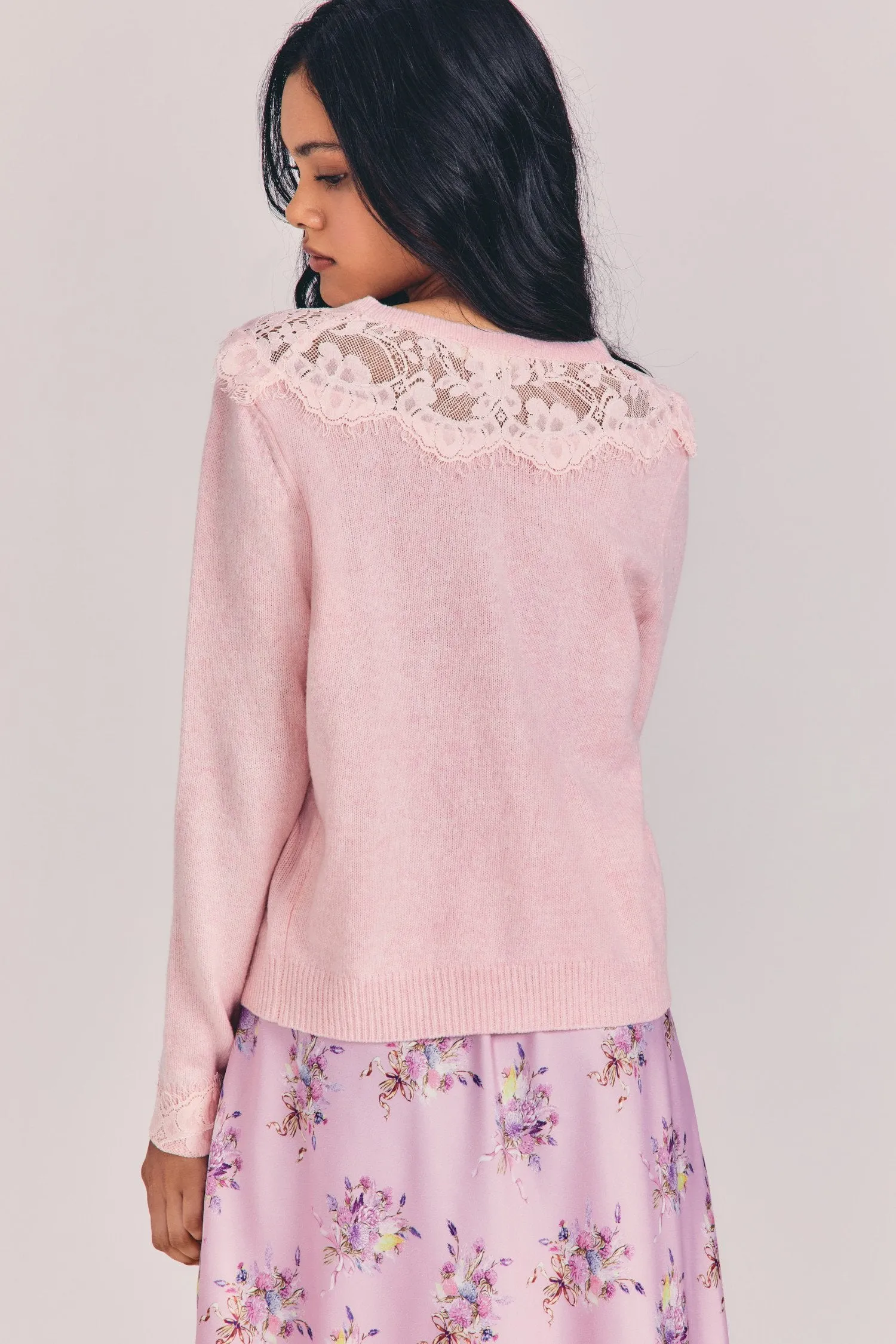 Love Shack Fancy - Brandie Cardigan in Blush Tutu