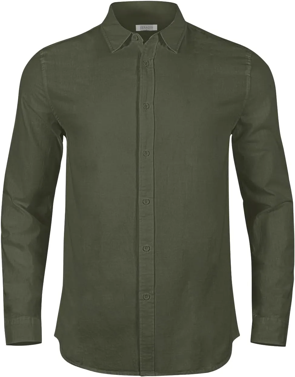Mens Casual Long Sleeve Cotton Linen Shirts Buttons Down Solid Plain Roll-Up Sleeve Summer Beach Shirts
