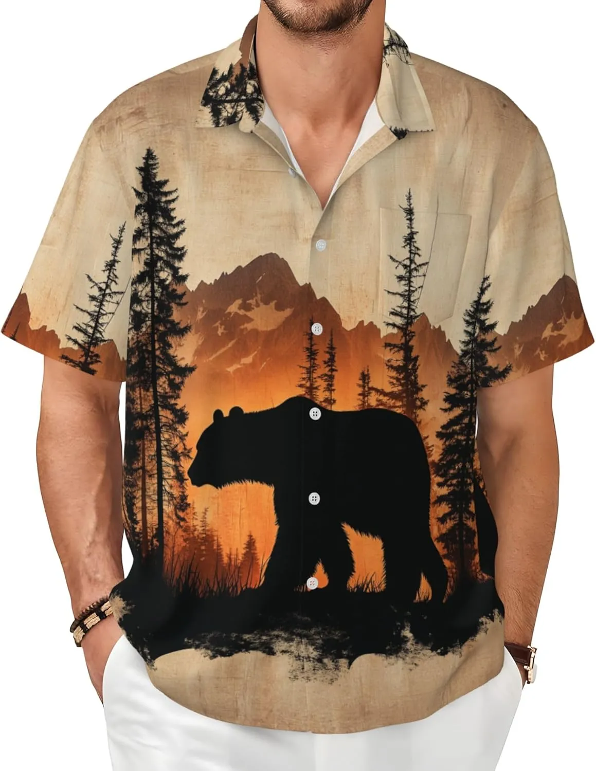Mens Short Sleeve Button Up Shirts, Casual Party Shirts Stylish Beach Shirt Gifts for Men