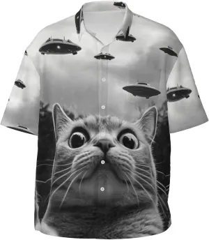 Mens Short Sleeve Button Up Shirts, Casual Party Shirts Stylish Beach Shirt Gifts for Men