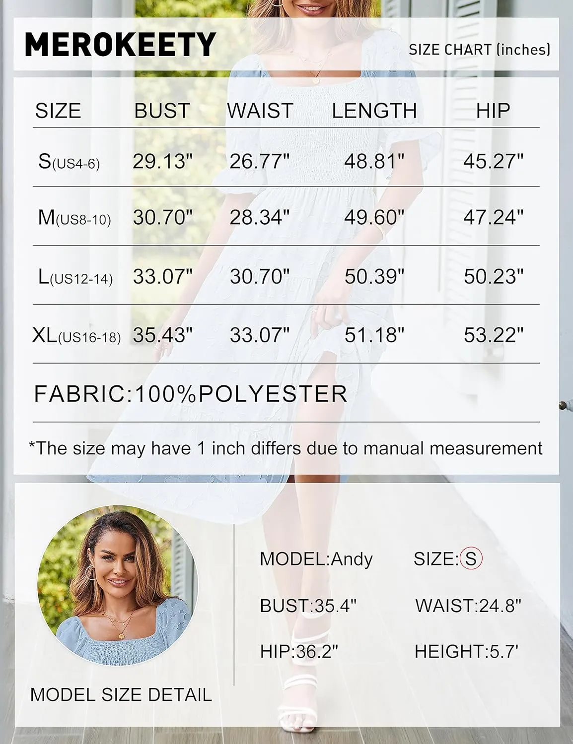 MEROKEETY Womens 2025 Summer Short Puff Sleeve Smocked Square Neck Floral Textured Tiered Midi Dress