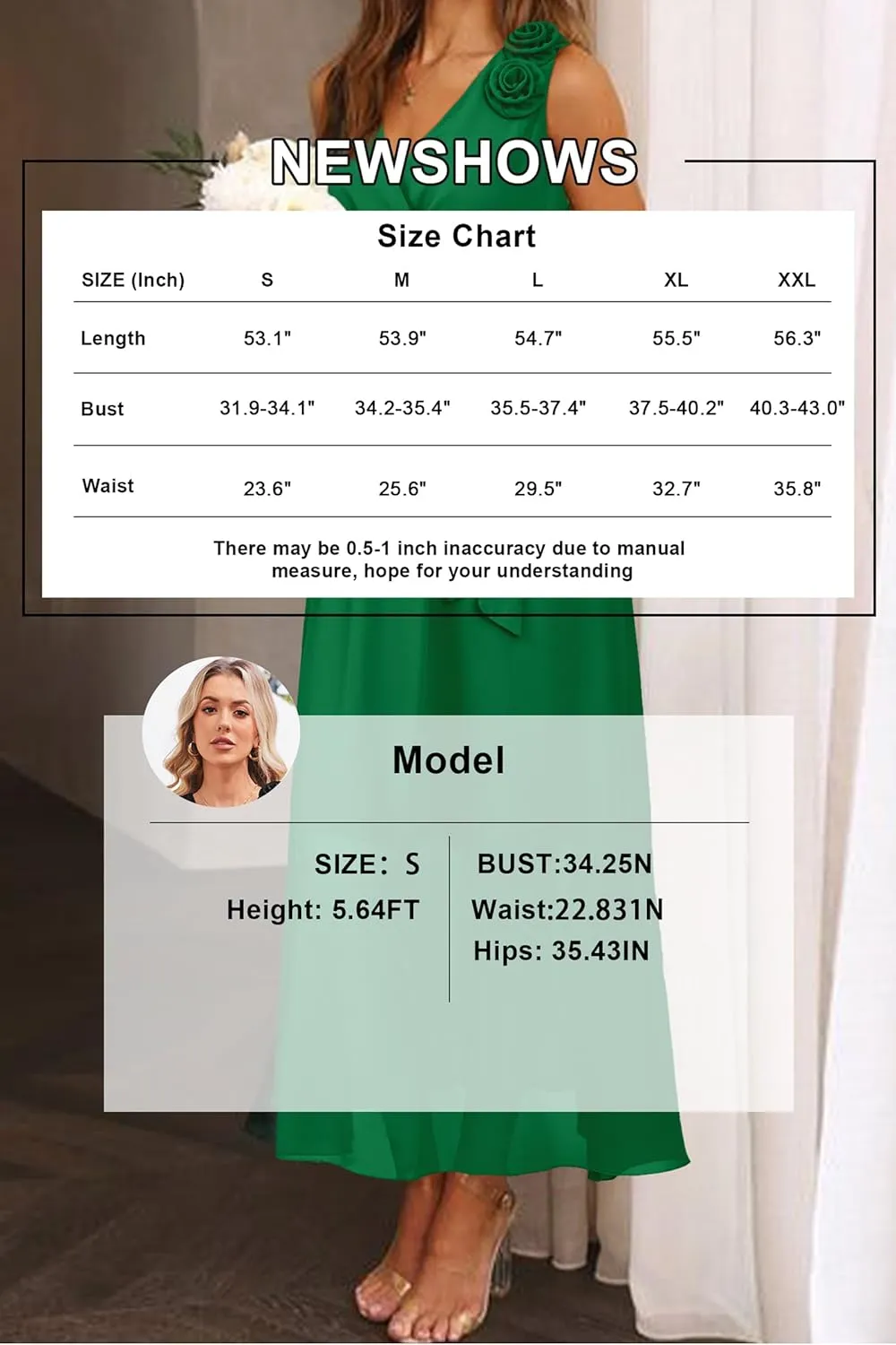 Newshows Womens 2025 Summer Wedding Guest Bridesmaid V Neck Sleeveless Long Formal Evening Party Maxi Dress