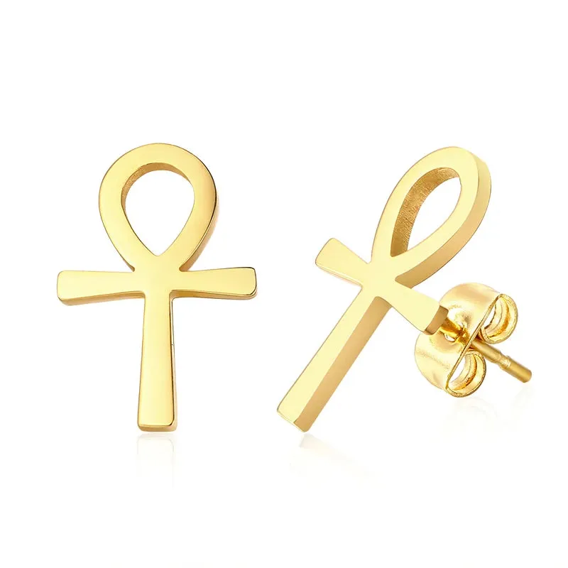 OM SYMBOL AUM STUD EARRING STAINLESS STEEL YOGA AND MEDITATION UNISEX JEWELRY GIFTS FOR YOGA LOVERS