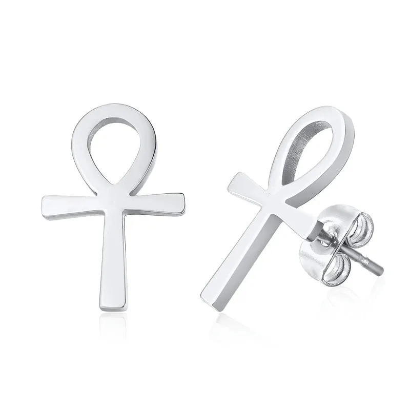 OM SYMBOL AUM STUD EARRING STAINLESS STEEL YOGA AND MEDITATION UNISEX JEWELRY GIFTS FOR YOGA LOVERS