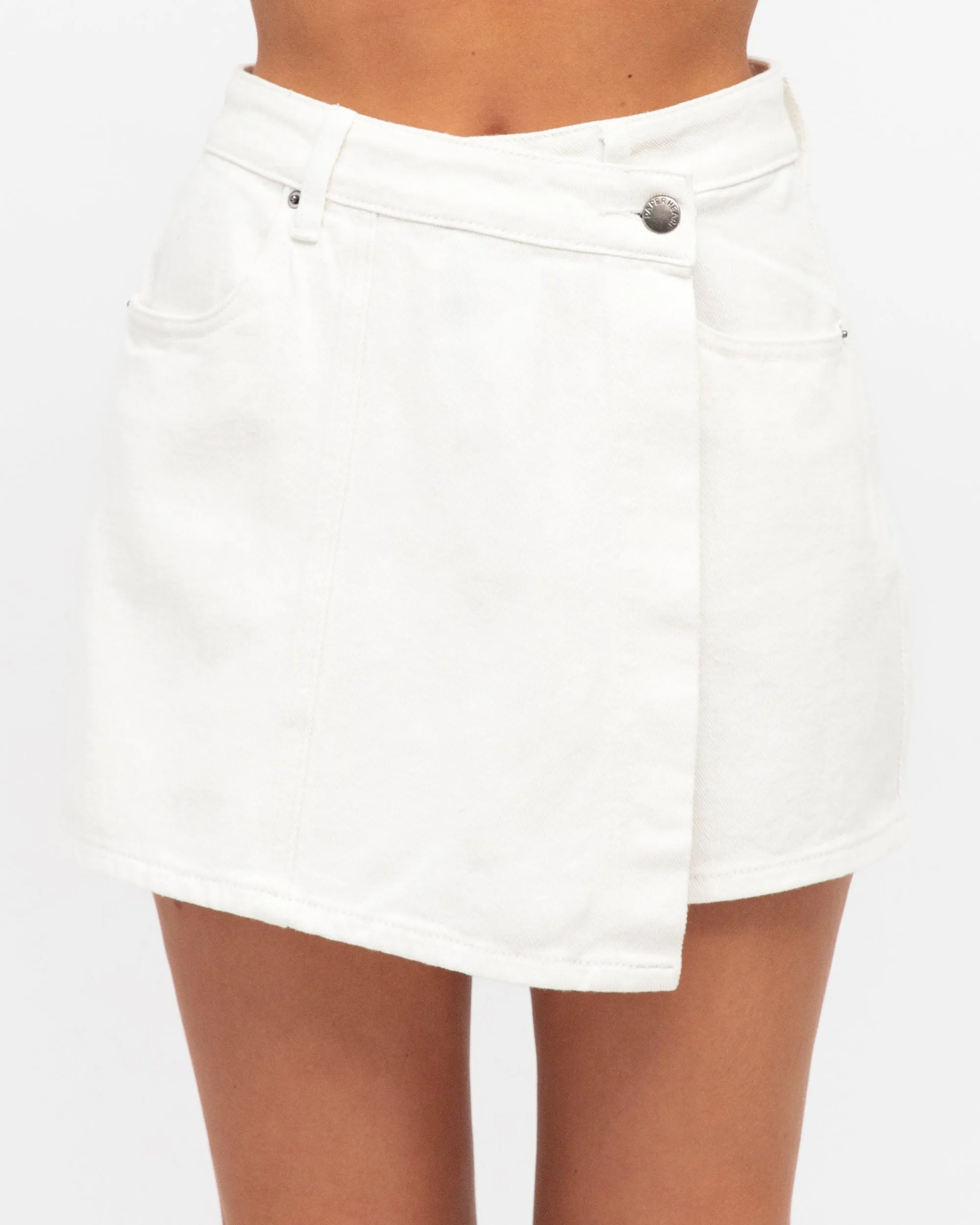 Paper Heart - Denim Skort - White