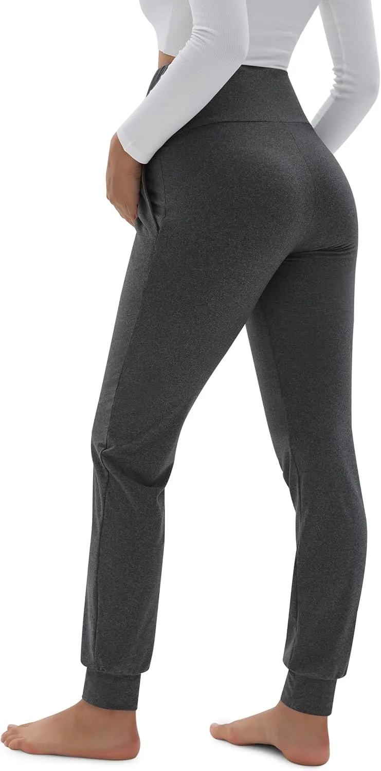 Peauty Buttery Soft Maternity Jogger Pants with Cuffed Tapered Legs, Over The Belly Design for Lounge & Active Wear