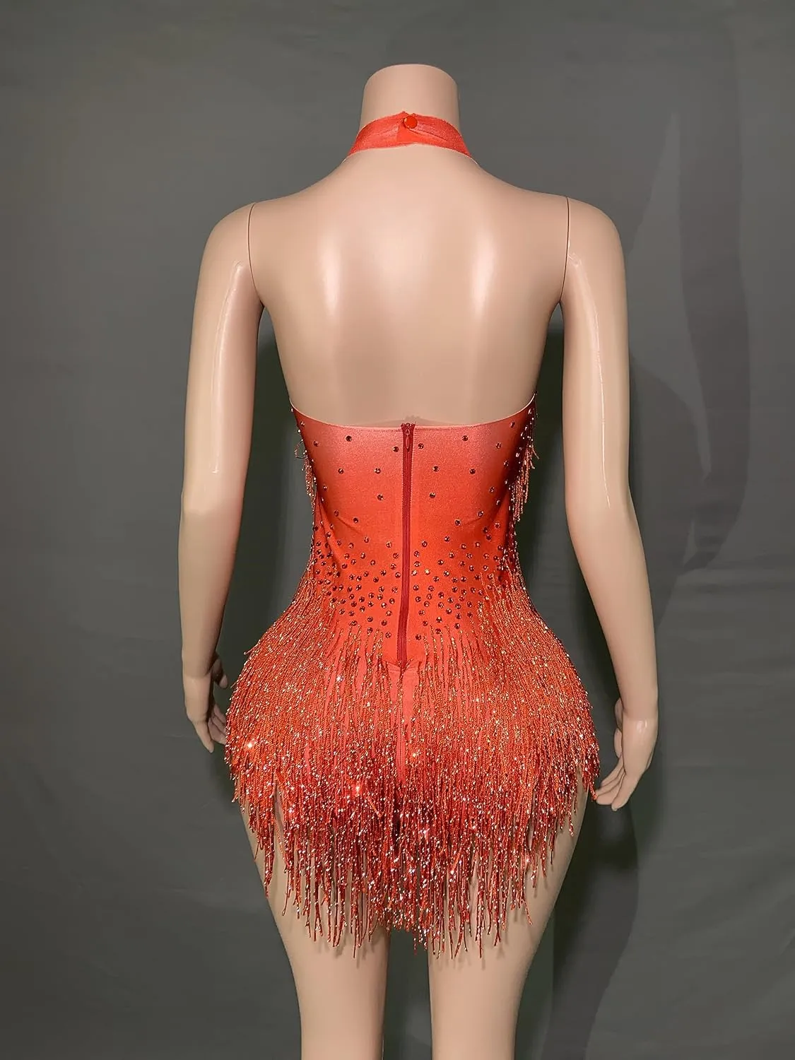 Rhinestones Fringe Skirt Bodysuit Women's Birthday Party Evening Costume Nightclub Dance Wear New Colored