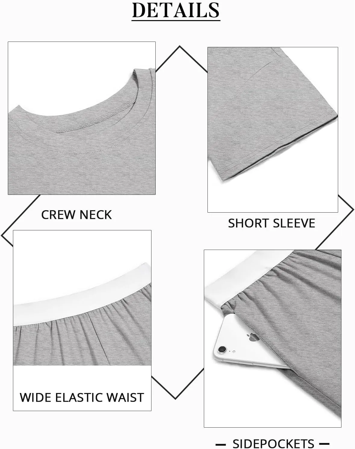 Tankaneo Womens Short Sets 2 Piece Summer Vacation Outfits Short Sleeve T-shirts Elastic Waist Shorts Matching Set