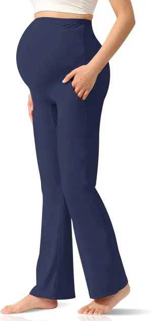 Women's Maternity Leggings Over The Belly Pregnancy with Pockets Yoga Pants Active Wear Tights Pants Workout